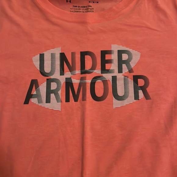 Never worn. Beautiful bright peach Wms M long length short sleeve tshirt - Picture 2 of 4